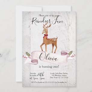 Reindeer Fun première invitation d'anniversaire