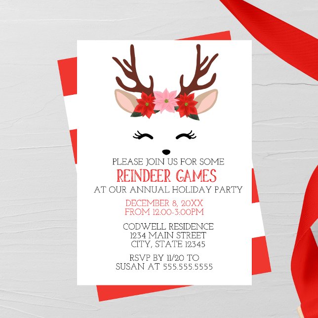 Reindeer Games Fête Invitation (Créateur téléchargé)