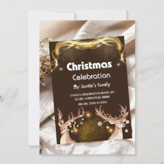 Reindeer Gold Thème Noël Fête Invitation voiture