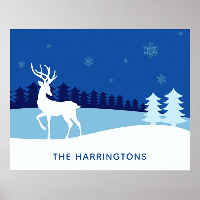 Reindeer, illustration affiche de nom personnalisé (Devant)