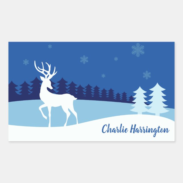 Reindeer illustration autocollants de nom personna (Devant)