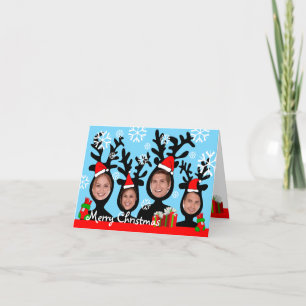Reindeer Joyeux Noël Ajouter Carte Photo 1