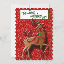 Reindeer Meilleurs voeux Carte Falt de Noël