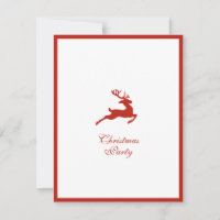 Reindeer minimaliste fête de Noël Invitation