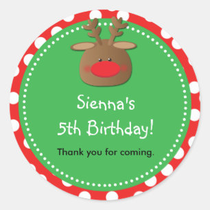 Reindeer Noël Polka Dot Favoriser Sticker