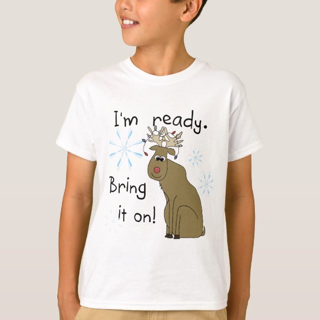 Reindeer prêt pour les T-shirts et cadeaux de Noël (Devant)