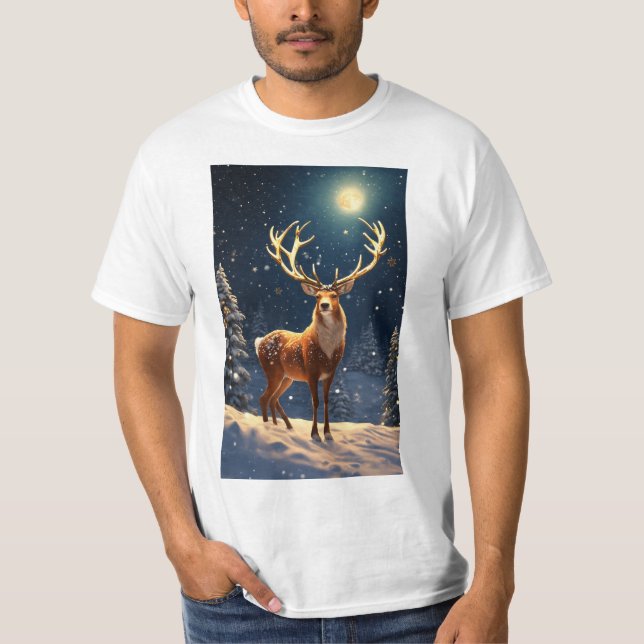 "Reindeer Revelry : Festive Men's T-Shirt Collecti (Devant)