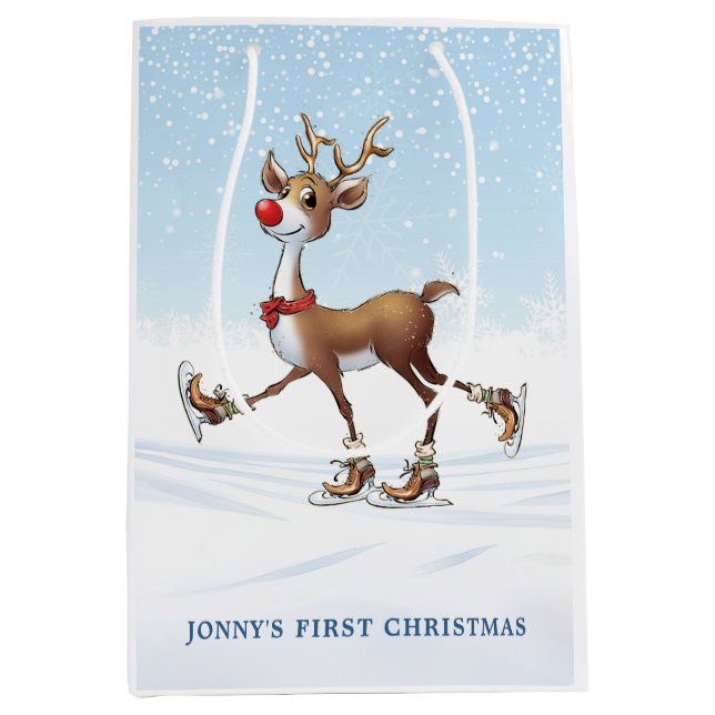 Reindeer Rudolph Baby First Christmas Cadeau Sac (Devant)