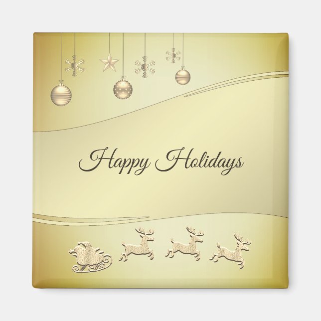 Reindeer Sleigh Magnet de Noël (Devant)