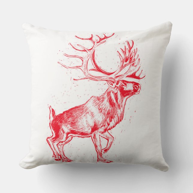 Reindeer Toile de Jouy Coussin (Recto)