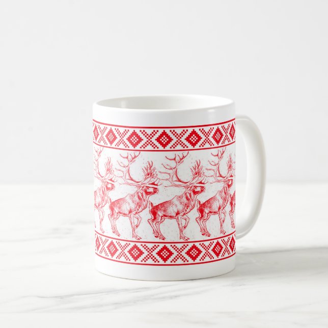 Reindeer Toile de Jouy Mug (Devant droit)