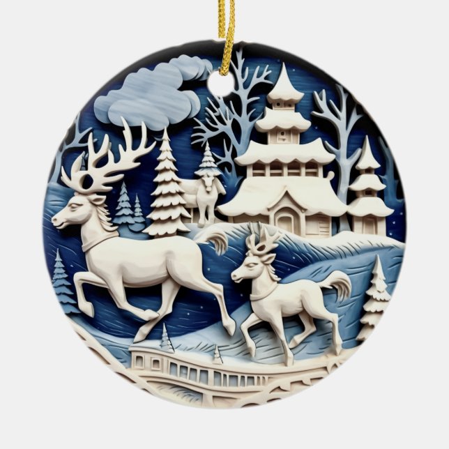 Reindeer Winter Wonderland Ornement (Devant)