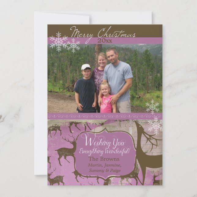 Reinder Brown sur carte de vacances photo Lavender (Devant)