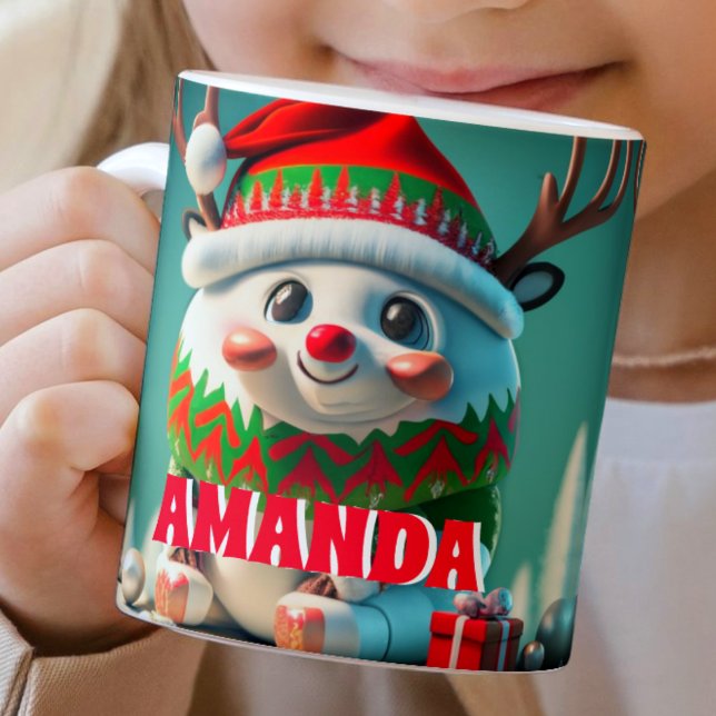Reinder Personnalisé Enfants Chocolat Chaud Mug (Créateur téléchargé)
