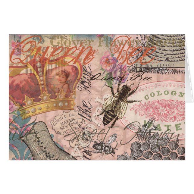 Reine Abeille Vintage Beau Collage (Devant horizontal)