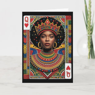 Reine africaine Carte Mélanine Fierté noire Blm Ju