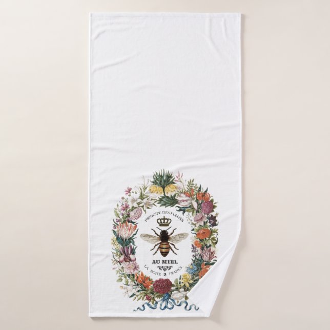 REINE BOTANIQUE VINTAGE MODERNE BEE (Serviette de bain)