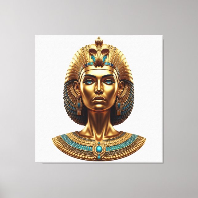 Reine Cléopâtre – Toile pharaonique dorée (Recto)
