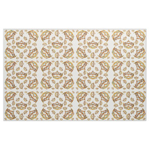 Reine coeurs or couronne tiara tissu blanc large