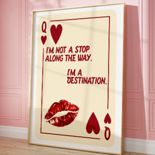 Reine de Coeur Affiches de Citation Rétro d'Amour 