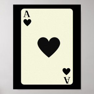 Reine de cœur As de cœur Carte Poster Art mural 