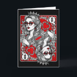 Reine de cœur carte à jouer amateur de café jeux d<br><div class="desc">Reine de cœur carte à jouer amateur de café jeux d'argent Saint-Valentin</div>