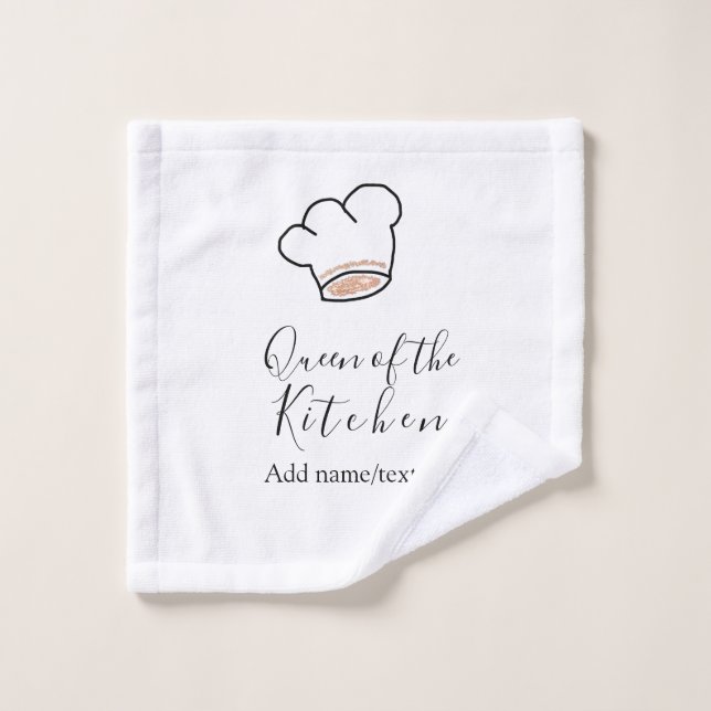 Reine de la cuisine chef cuisinier ajouter nom cou (Gant de toilette)