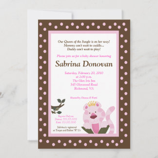 Reine de la Jungle Baby shower Invitation 5 x 7