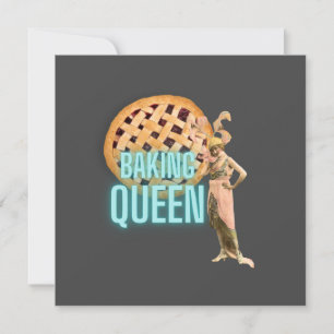 Reine de la pâtisserie vintage sur carte de vœux g