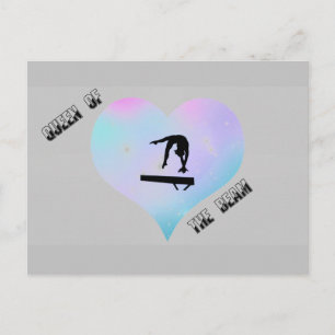 Reine de la poutre Carte postale de gymnastique