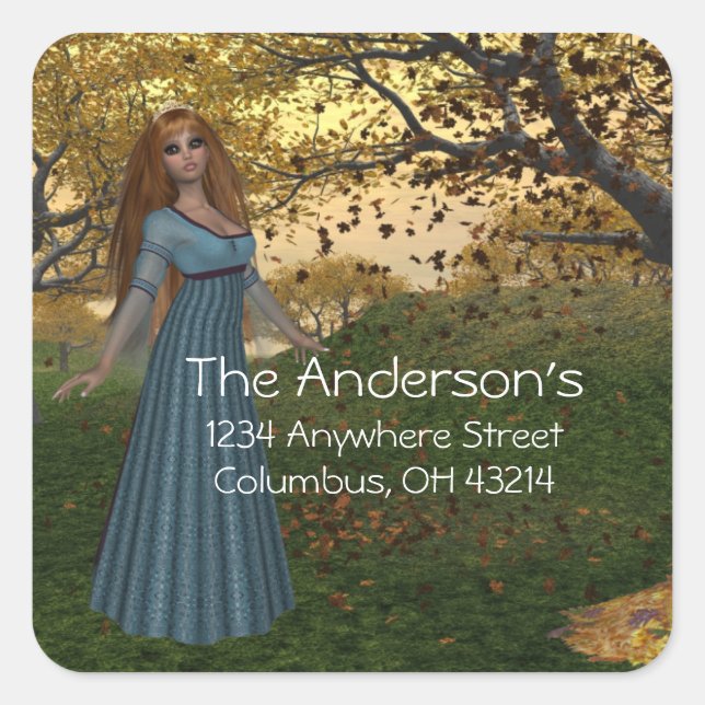 Reine de la saison d'automne - Stickers d'adresse  (Devant)