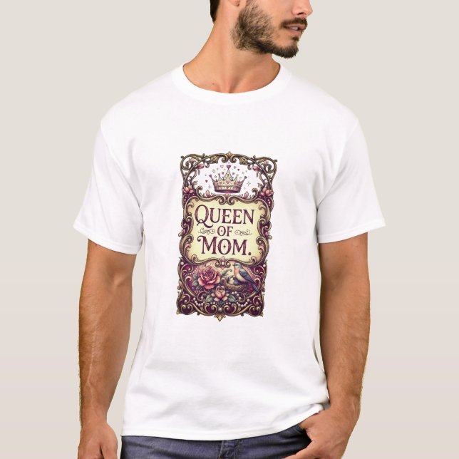 Reine de Maman" T-Shirt Graphique de Style Régence (Devant)