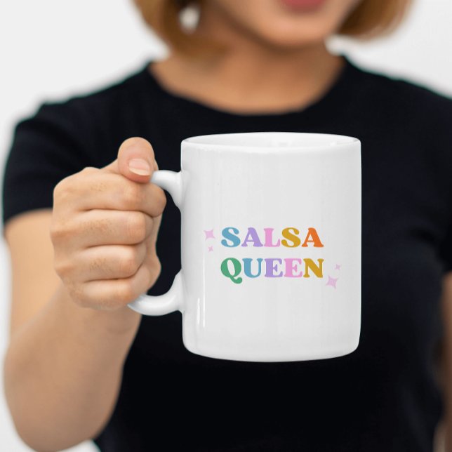 Reine de salsa rétro moderne coloré mugs mignon (Créateur téléchargé)