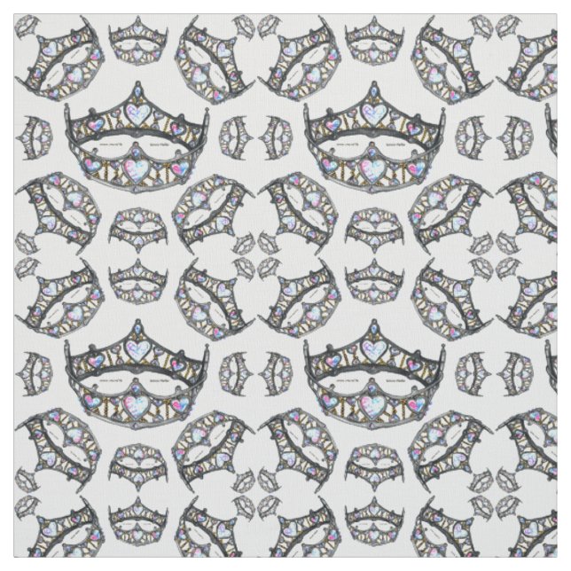 Reine des Coeurs Couronnes d'argent Tissu blanc Ti (Échantillon)