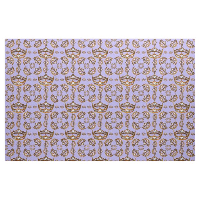 Reine des Coeurs couronnes et tissu de perwinkle d (Fat Quarter)