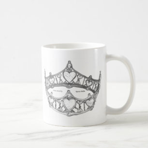 Reine des Coeurs d'argent couronne tiara mug