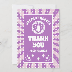 Reine des Coeurs pourpre Carte de remerciements d'
