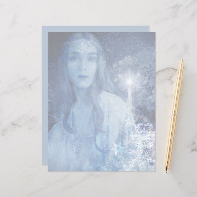 Reine des Neiges Fantaisie de Noël Illustrations (Devant/Arrière en situation)