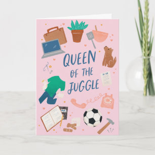 Reine du jonglage Carte de vœux pour la fête des m