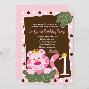 REINE DU JUNGLE 1er anniversaire Invitation