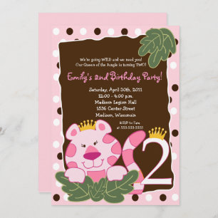 REINE DU JUNGLE 2e anniversaire Invitation
