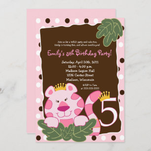 REINE DU JUNGLE 5e anniversaire Invitation