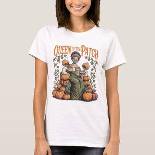 Reine du T-Shirt Maman Patch Citrouille d'Automne