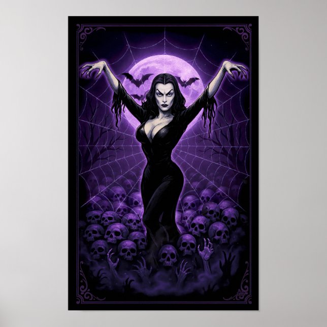 Reine du Web – Affiche gothique de vampire (Devant)