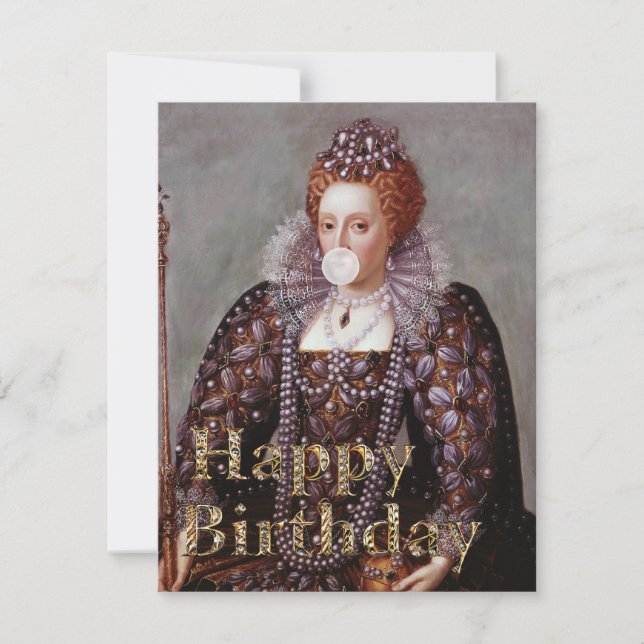 Reine Elizabeth I bulle gomme Joyeux anniversaire (Devant)