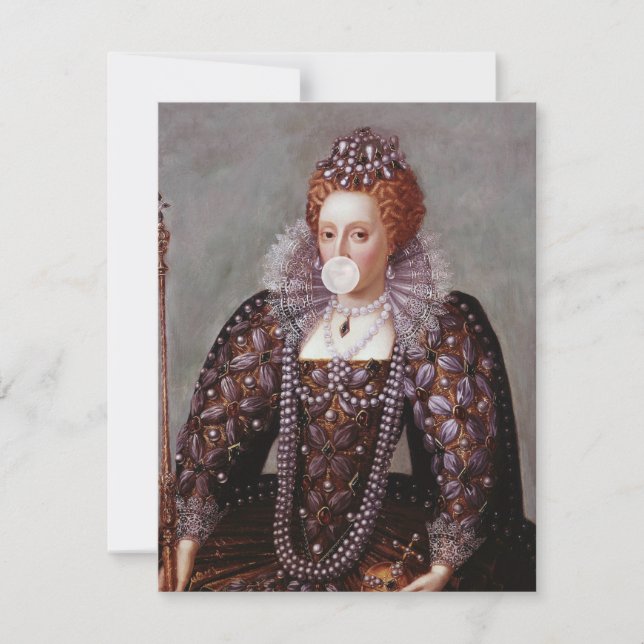 Reine Elizabeth I soufflant de bulle blanche gomme (Devant)