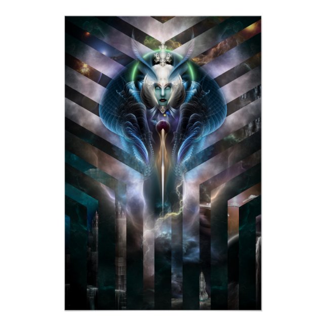 Reine Éthérée De Galaxie Poster Parfait (Devant)