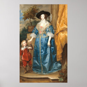 Reine Henrietta Maria - van Dyck Poster d'art