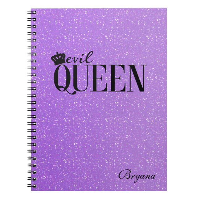 REINE MÉCHANTE Cahier Journal Pailleté Violet Glam (Devant)