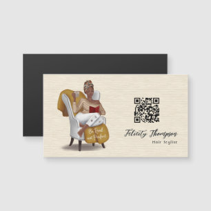 Reine noire beauté mode code QR cheveux